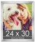 24x30 Solid Wood Picture Frame with UV-Resistant Acrylic & Acid-Free Backing, Available in 6 Finishes: Matte Black, Matte White, Metallic Bronze, Silver, Natural Wood Grain & Mahogany